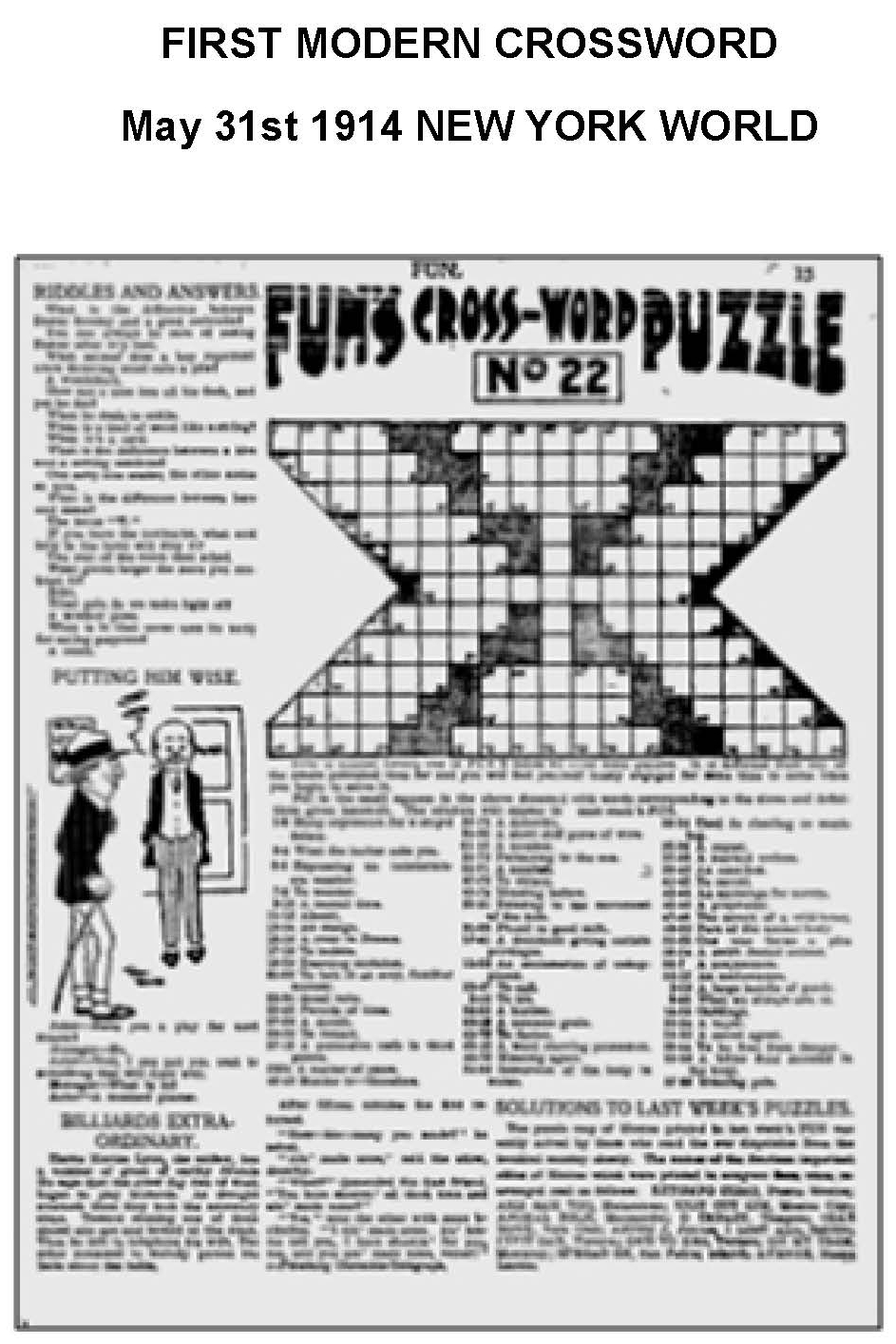first modern crossword
